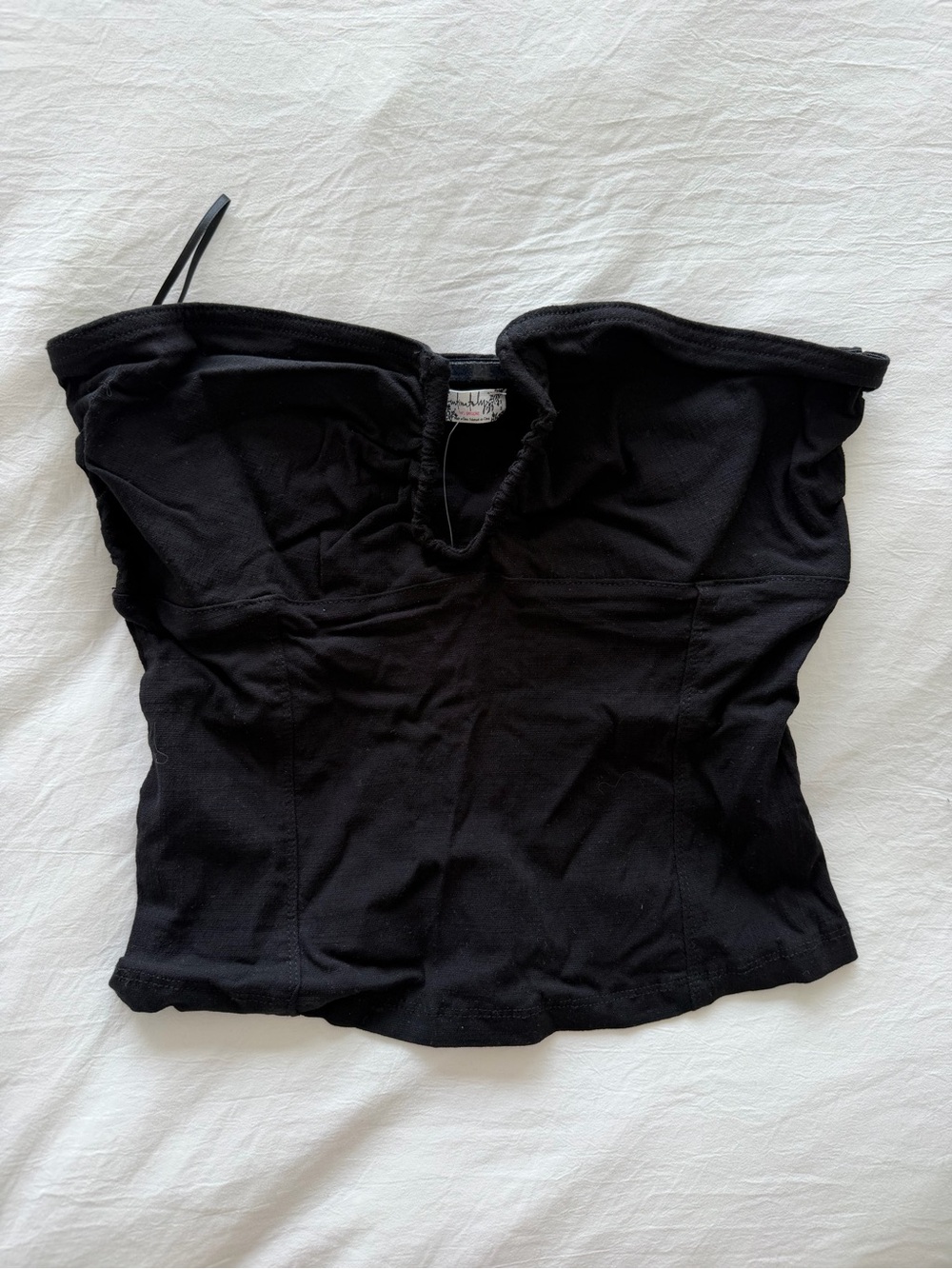 Free People Strapless Black Bustier Top NWT